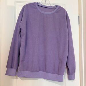 SHEIN Lavender Ribbed Crewneck Sweater